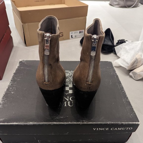 Vince Camuto Hadley Distressed Leather Tan Boots - Picture 4 of 7